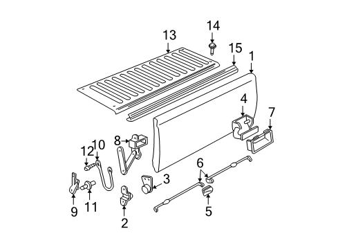 1995 GMC K1500 Tail Gate, Body Diagram 1 - Thumbnail