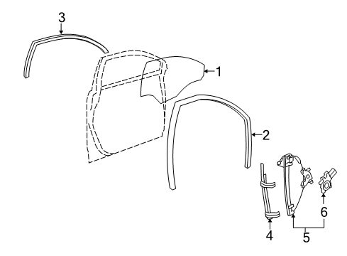 2010 Saturn Vue Weatherstrip Assembly, Front Side Door Frame Diagram for 96624068