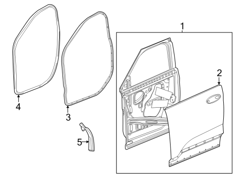 2024 Chevy Trax WEATHERSTRIP ASM-FRT S/D FRT AUX Diagram for 42731597