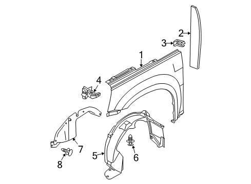 2006 Chevy Equinox Fender & Components Diagram