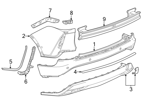 2023 Cadillac LYRIQ Bumper & Components - Rear Diagram