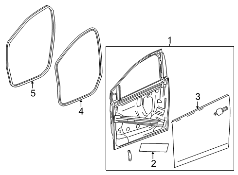 2016 Chevy Volt Front Door, Body Diagram