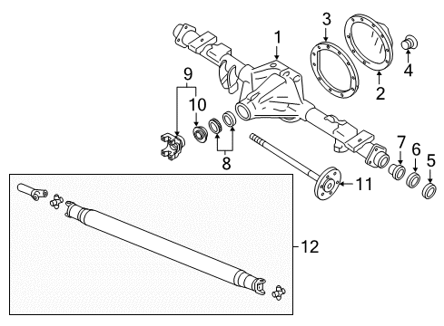 2019 GMC Sierra 1500 Propeller Shaft Assembly Diagram for 23418973