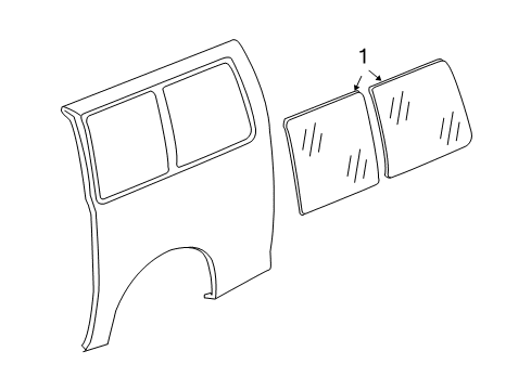 2006 GMC Savana 2500 Body Side Panels - Glass & Hardware Diagram 1 - Thumbnail