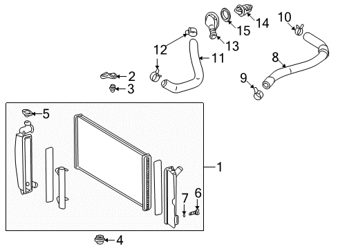 2006 Pontiac Vibe Radiator Outlet Hose (Lower) Diagram for 88969101