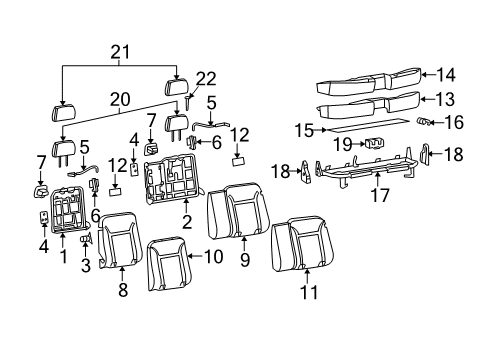 2004 GMC Canyon Pad,Rear Seat Back Cushion Diagram for 89041330