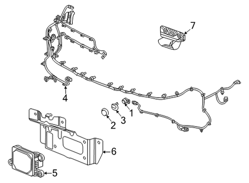 2023 Chevy Suburban Harness Assembly, Front Object Alarm Sen Wrg Diagram for 84813508