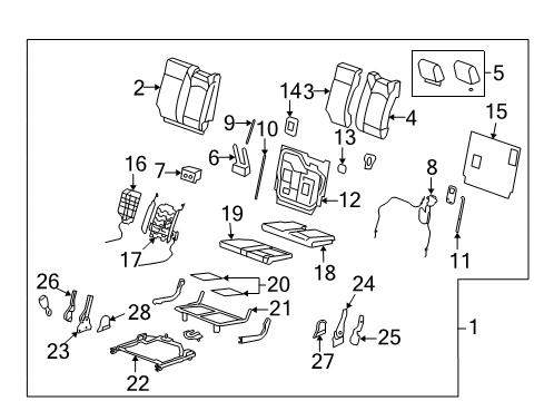 2009 Saturn Outlook Cover Assembly, Rear Seat #2 Back Cushion Lh *Medium Cashmere Diagram for 15900894