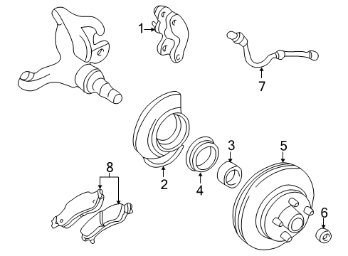 1996 Chevy Blazer Brake Components, Brakes Diagram 1 - Thumbnail