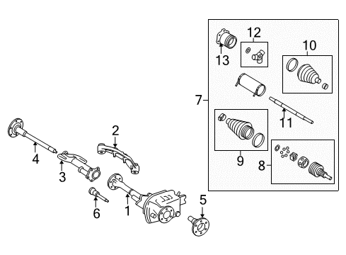 2012 GMC Yukon Carrier & Front Axles Diagram 2 - Thumbnail