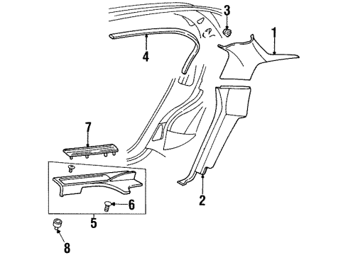 1999 Oldsmobile Aurora Retainer, Front Side Door Opening Floor Carpet Retainer (Push, I Diagram for 25611434