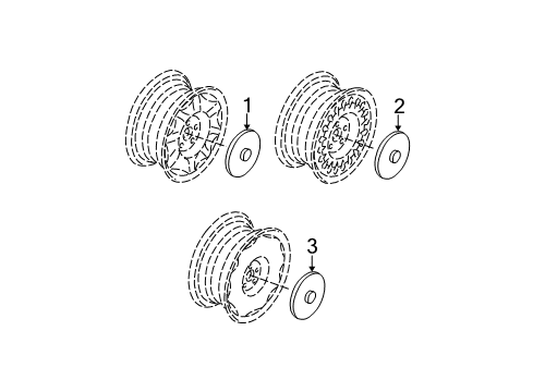 2005 Buick Park Avenue Hub Cap ASSEMBLY Diagram for 9595363