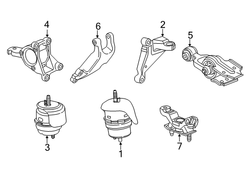 2016 Chevy Impala Limited Engine & Trans Mounting Diagram