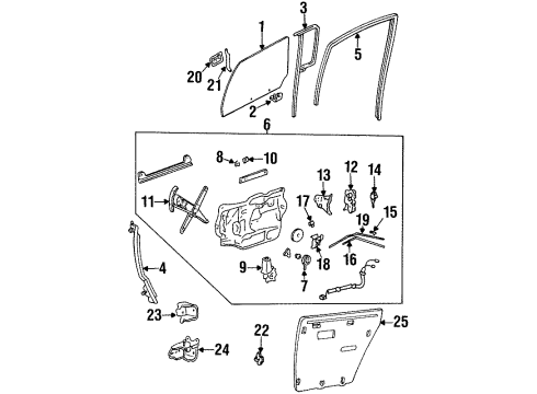 1999 Cadillac DeVille Clip, Front Side Door Inside Handle Rod Diagram for 16627328