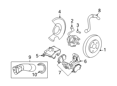 2007 Saturn Sky Bolt, Knurled Head M12X1.5X51.2 Diagram for 9596978