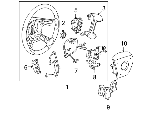 2011 Chevy Tahoe Cover, Steering Wheel Lower *Trinity Diagram for 15255100