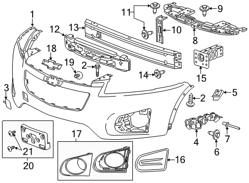 2015 Chevy Trax Radiator Grille Emblem Diagram for 96930054