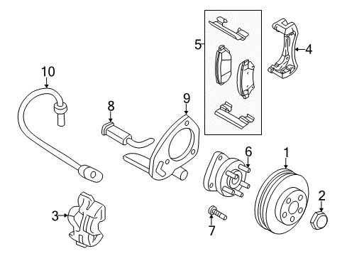 2007 Buick Terraza Brake Components, Brakes Diagram 1 - Thumbnail