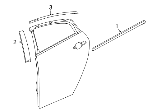 2018 Chevy Volt Exterior Trim - Rear Door Diagram