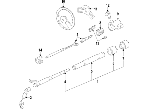 2002 GMC Savana 3500 Steering Column, Steering Wheel & Trim Diagram 1 - Thumbnail