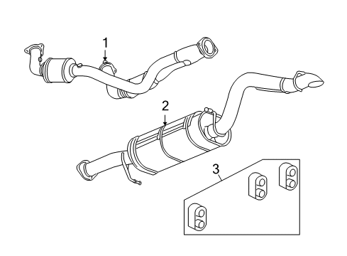 2009 Hummer H2 3Way Catalytic Convertor Assembly (W/ Exhaust Manifold P Diagram for 20854456