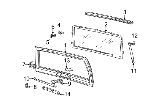 1994 Chevy Astro Gate & Hardware Diagram