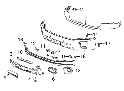 2015 GMC Sierra 1500 Bracket, Parking Asst Alarm Sensor Diagram for 22774448