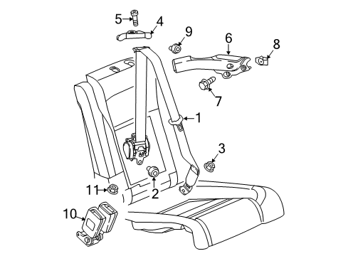 2019 Buick Cascada Passenger Seat Belt Kit (Retractor Side) (W/ Pre, Tensioner)*Black Diagram for 19367337