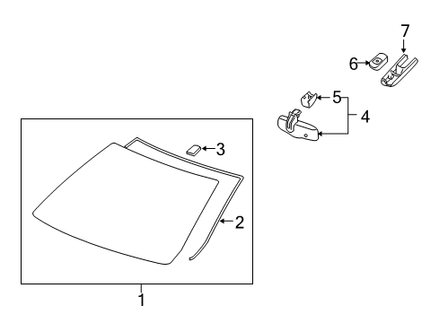 2010 Saturn Vue Mirror Assembly, Inside Rear View Diagram for 96623516