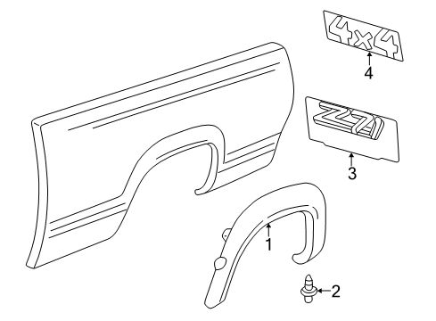 2006 GMC Sierra 1500 Exterior Trim - Pick Up Box Diagram 6 - Thumbnail