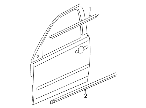 2006 Chevy Cobalt Sealing Strip Assembly, Front Side Door Window Outer Diagram for 20896223