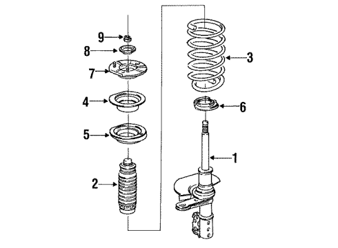 1996 Buick Skylark Struts & Suspension Components - Front Diagram