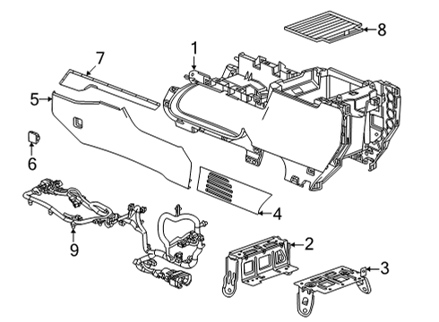 2022 GMC Yukon CARRIER ASM-F/FLR CNSL *BLACK Diagram for 85120164