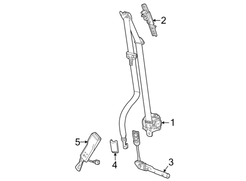 2023 Cadillac LYRIQ Front Seat Belts Diagram