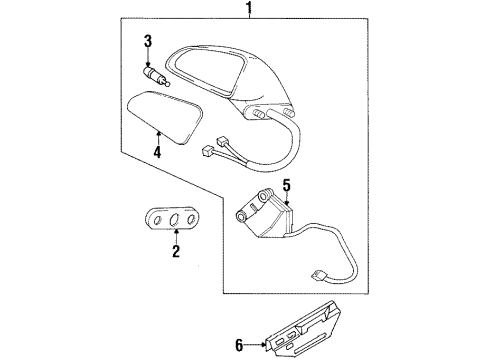 1998 Buick LeSabre Mirror Assembly, Outside Rear View Diagram for 25659061