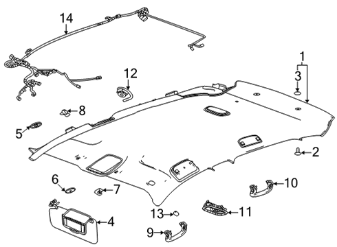 2022 Chevy Trailblazer Interior Trim - Roof Diagram