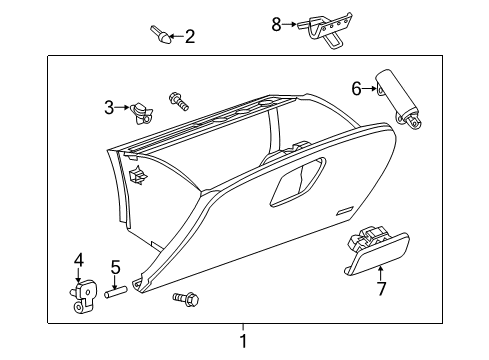 2021 Buick Encore Handle, Instrument Panel Compartment Door Latch Release *Black Diagram for 95258549