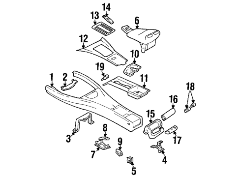 2001 Cadillac Catera Armrest,Front Floor Console *Beige Diagram for 9104809