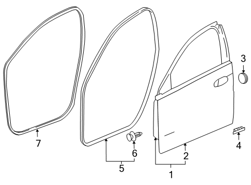 2015 Buick Regal Front Door, Body Diagram