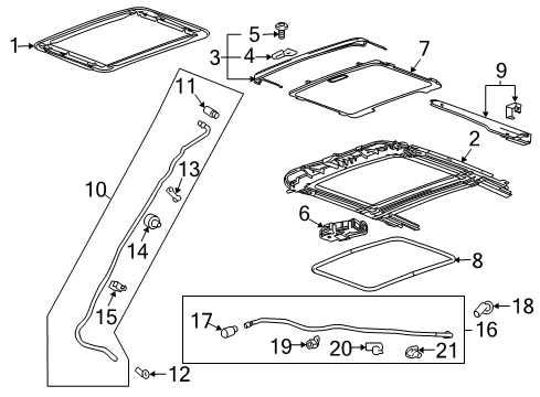 2010 Chevy Camaro Deflector Kit, Sun Roof Air Diagram for 92233596