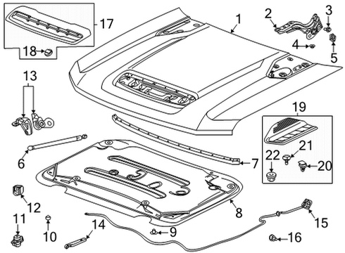 2020 Chevy Silverado 3500 HD Hood & Components, Body Diagram 2 - Thumbnail