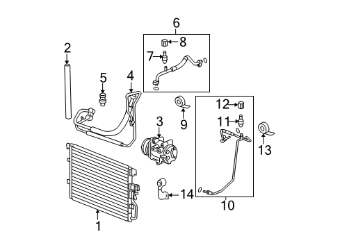 2009 Chevy Equinox A/C Condenser, Compressor & Lines Diagram