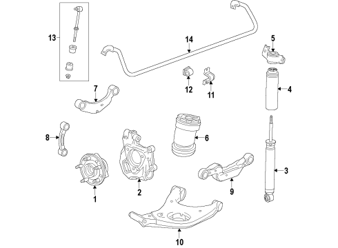 2014 Cadillac XTS Compressor Assembly, Rear Air Spring Diagram for 84355910