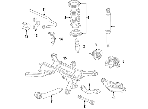 2015 Chevy Captiva Sport Rear Suspension System, Rear Axle Diagram