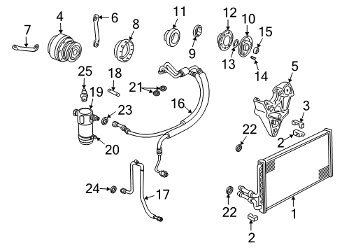 1996 Chevy S10 Hose Asm,A/C Compressor & Condenser Diagram for 19213722