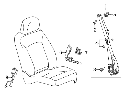 2017 Cadillac ATS Front Seat Belts Diagram 2 - Thumbnail