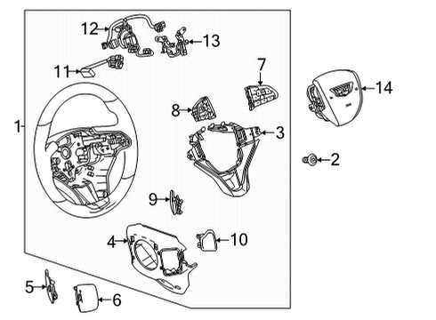 2022 Cadillac Escalade ESV APPLIQUE ASM-STRG WHL TR SPOKE CVR *LINEAR MARQUY Diagram for 84781115