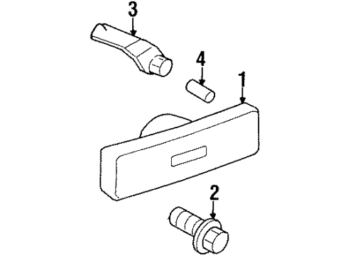 2001 Pontiac Firebird Front Lamps - Side Marker Lamps Diagram