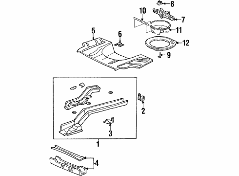 2002 Oldsmobile Aurora Rear Body - Floor & Rails Diagram