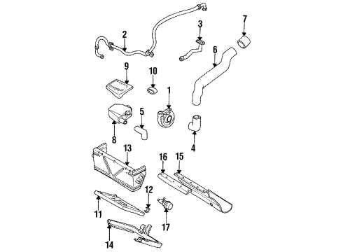 1991 Chevy S10 Charging Air Cooler Radiator Diagram for 15637840